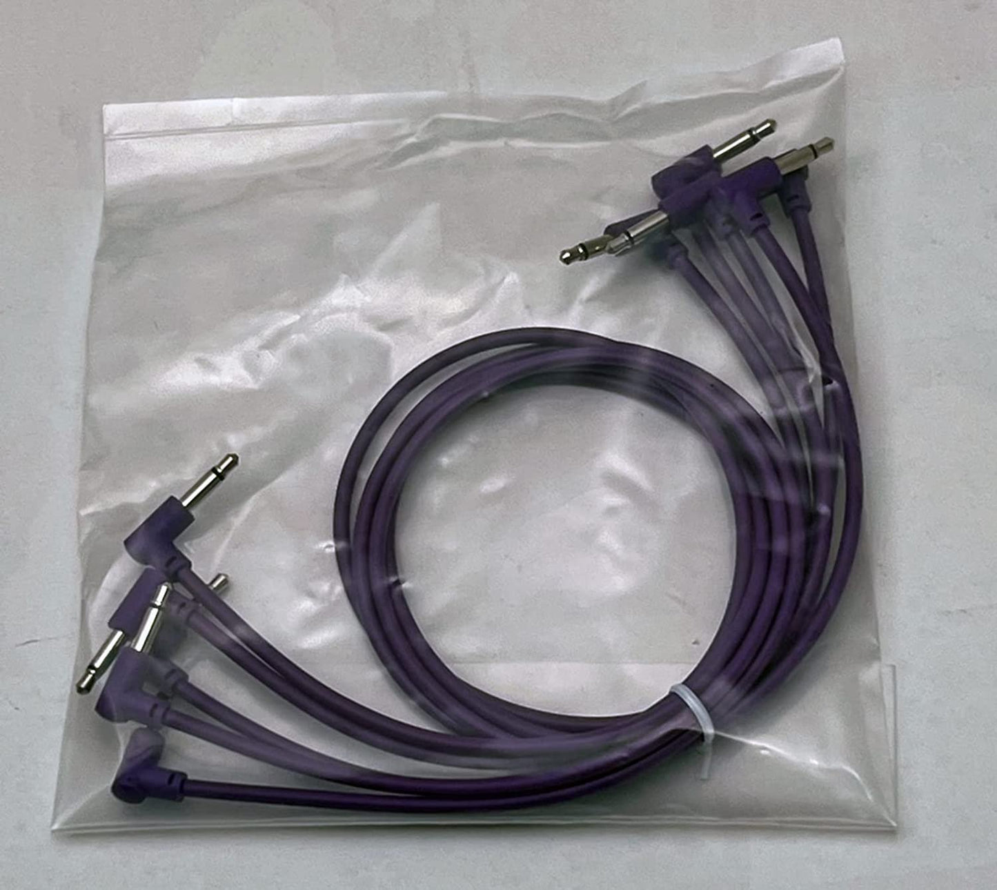 Luigis Modular M-PAR Right Angled Eurorack Patch Cables - Package of 5 Purple Cables, 18" (45 cm)
