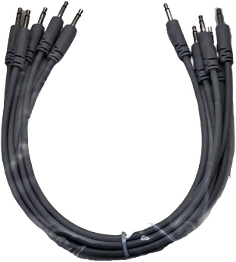 Luigis Modular Supply Spaghetti Eurorack Patch Cables - Package of 5 Light Gray Cables, 12 (30 cm)
