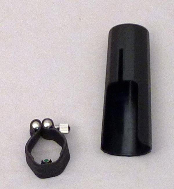 Black Leather Saxophone Ligature And Cap For Tenor Saxophone