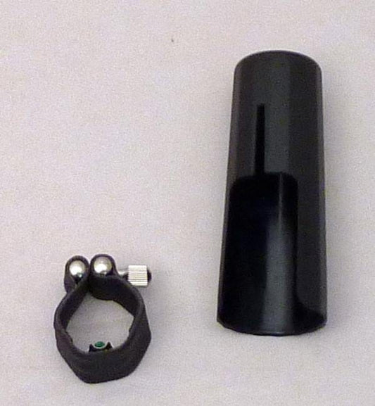 Black Leather Saxophone Ligature And Cap For Tenor Saxophone
