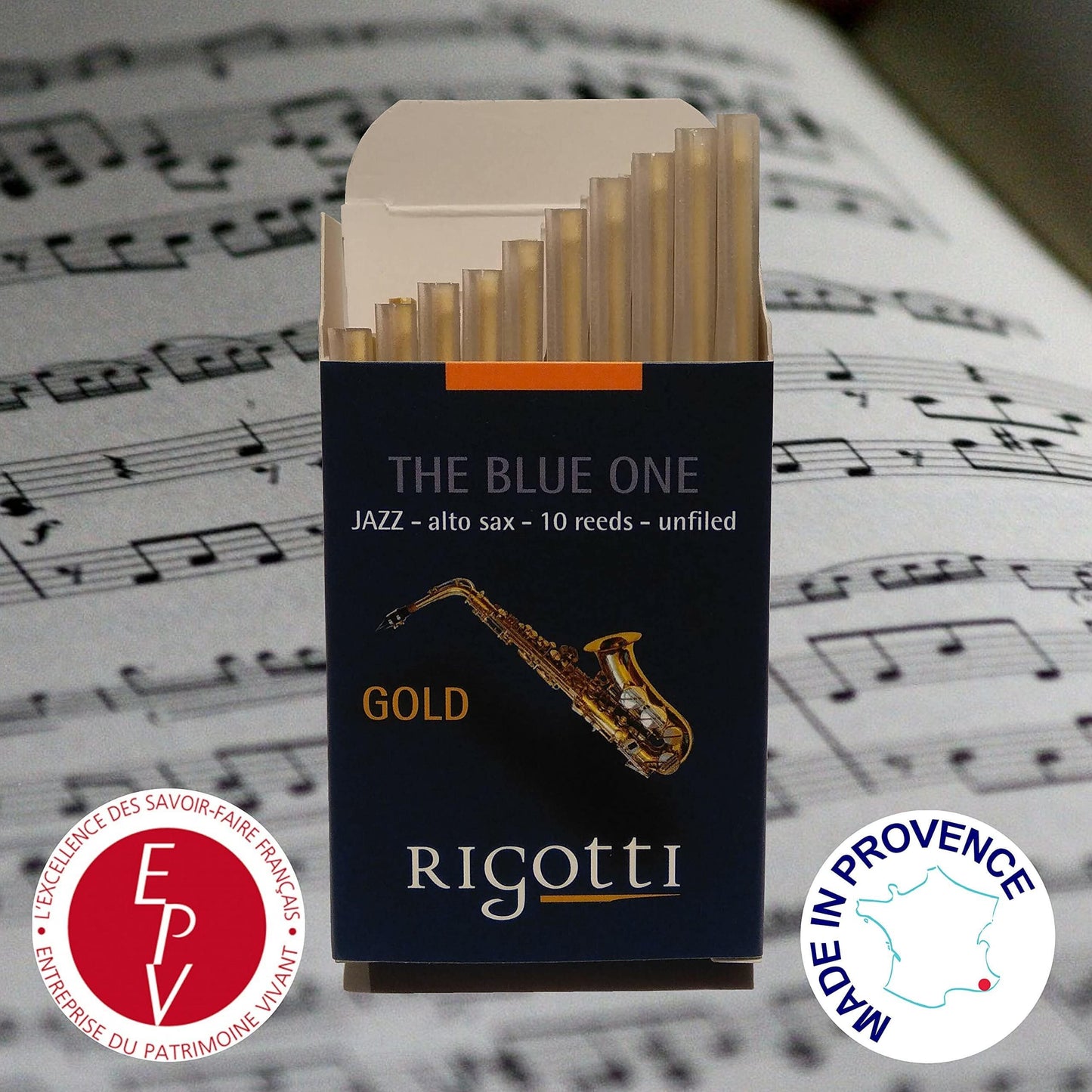 Rigotti RG.JSA Gold Jazz Alto Saxophone Reeds - 2 Strong (10-pack)