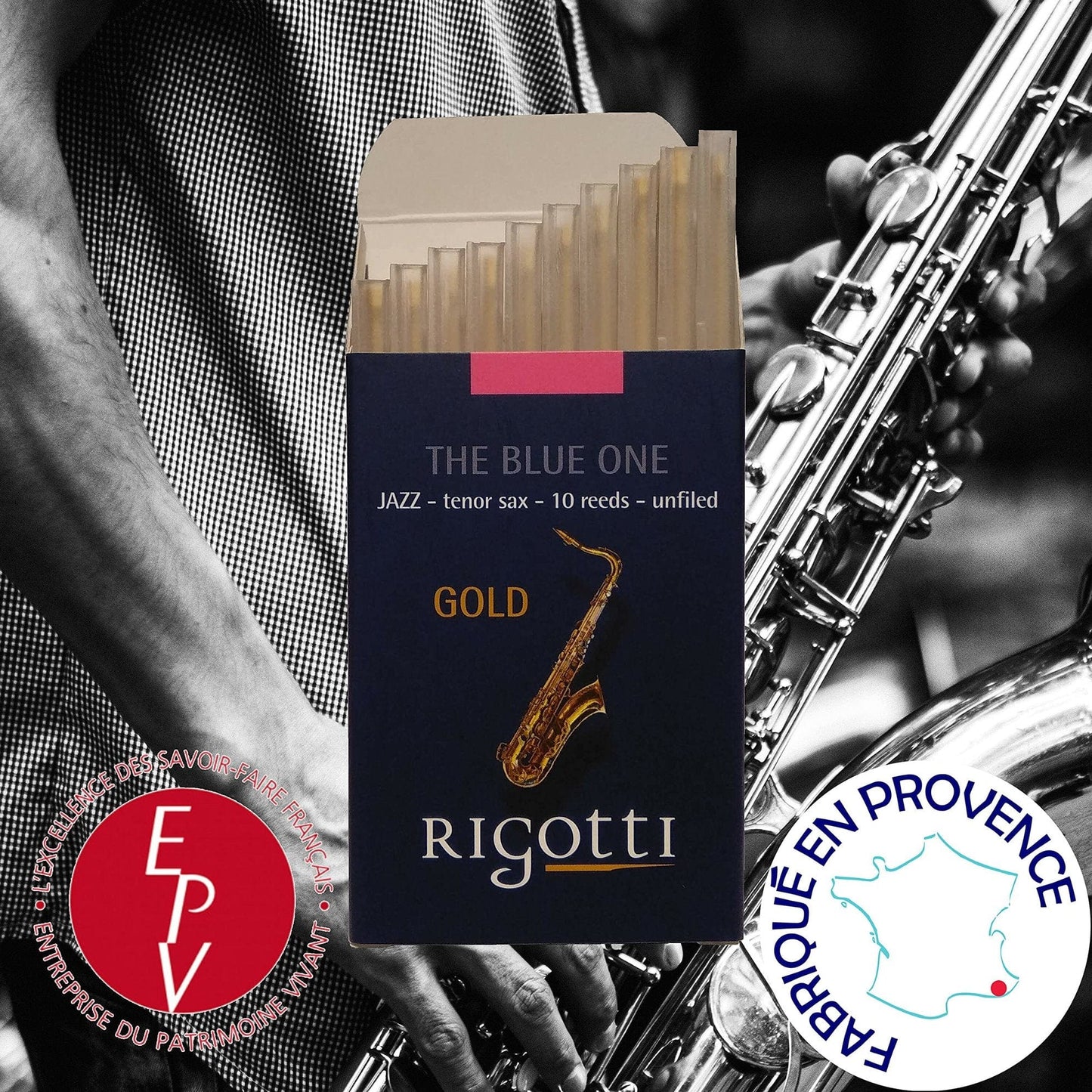 Rigotti RG.JST Gold Jazz Tenor Saxophone Reeds - 3 Light (10-pack)