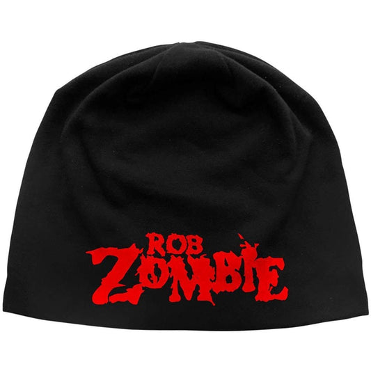 Rob Zombie Beanie Hat Logo Official Black Unisex Jersey Print Size One Size