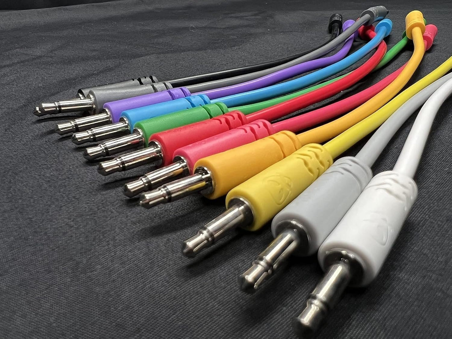 SSMS - Luigi's Modular Spaghetti Eurorack Patch Cables - Package of 5 Black Cables, 60" (150 cm) Shielded Patch Cords | 3.5 mm Mono Male to Male | 26 AWG Copper Wire | Flexible No-Kink PVC Jacket