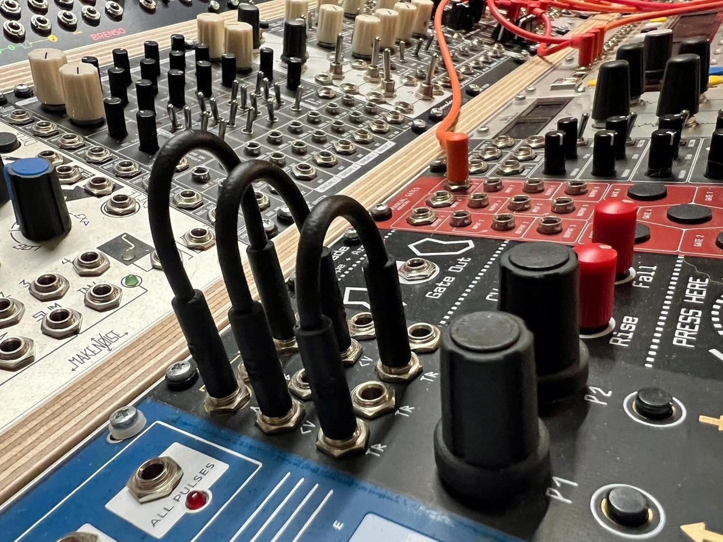 Starving Students Music Supplies Luigi's Modular mPatch Mini Eurorack Patch Cables - Blue 2 Each - 5cm, 8cm. &11cm