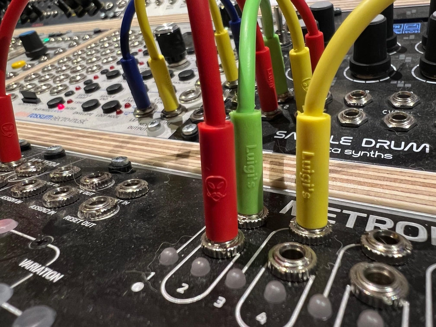 Starving Students Music Supplies Luigi's Modular mPatch Mini Eurorack Patch Cables - Blue 2 Each - 5cm, 8cm. &11cm