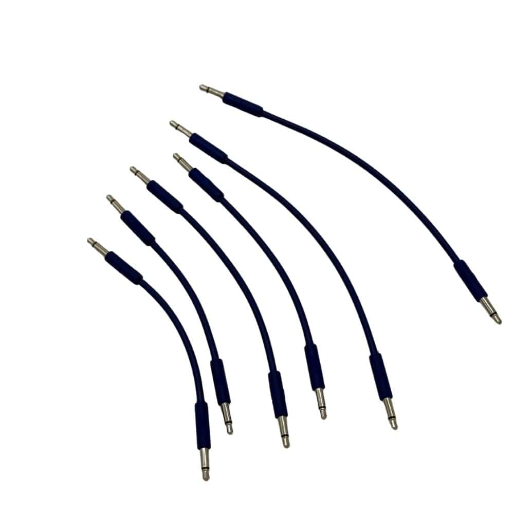 Starving Students Music Supplies Luigi's Modular mPatch Mini Eurorack Patch Cables - Blue 2 Each - 5cm, 8cm. &11cm