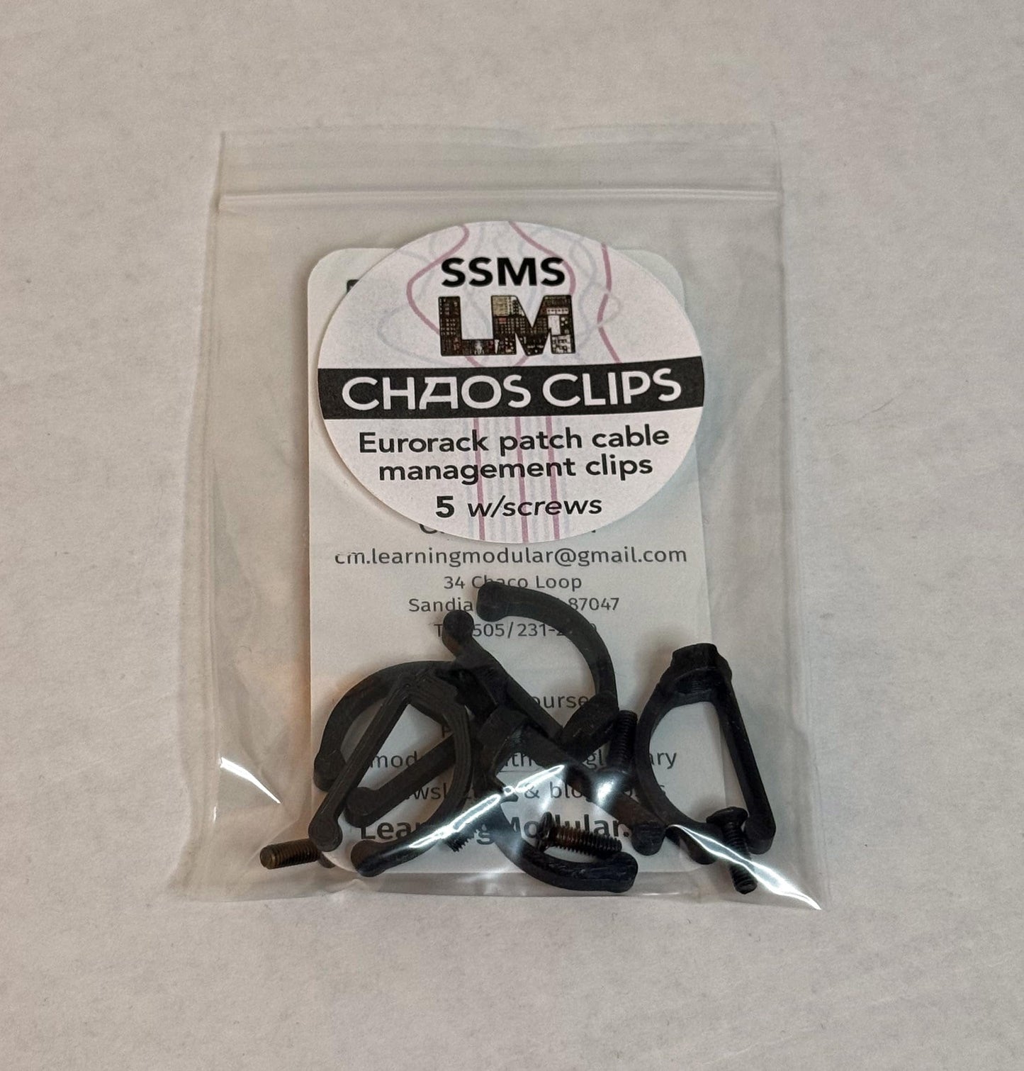 Starving Students Music Supplies SSMS Chaos Clips - Eurorack Patch Cable Management Clips - 5 Pack