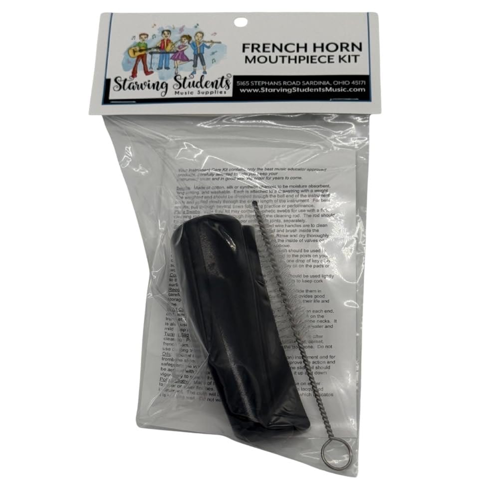 Starving Students Music Supplies French Horn Mouthpiece Care Kit – Includes Mouthpiece Pouch and Cleaning Brush –