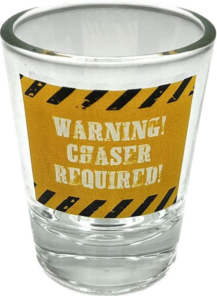 Black Ball Corp. Chaser Required - 2oz Novelty Shot Glass - 2 Piece Set