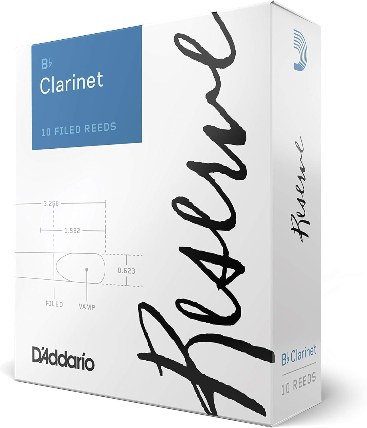 D'Addario Reserve Bb Clarinet Reeds, Strength 4.5, 10-pack