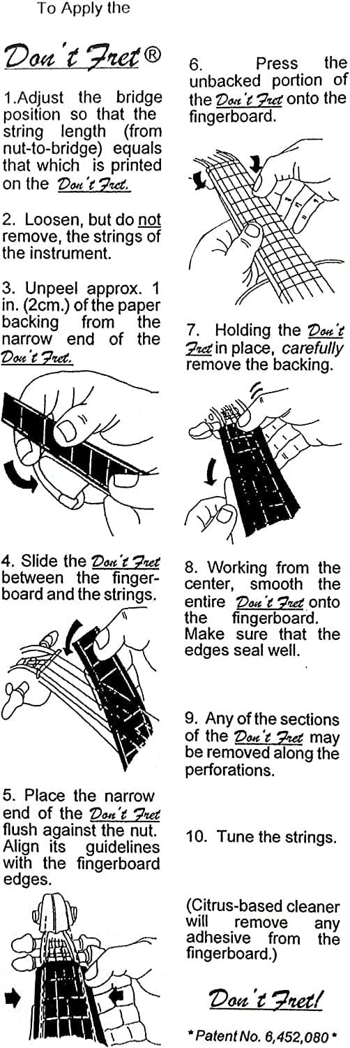 Fingerboard marking DON`T FRET