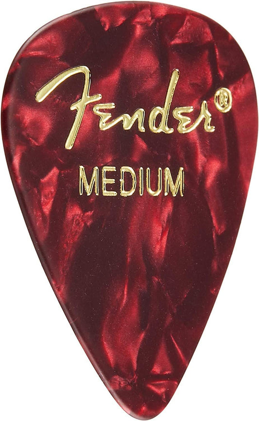 Fender Premium Celluloid Guitar Picks 351 Shape, Green Moto, Medium, 12-Pack