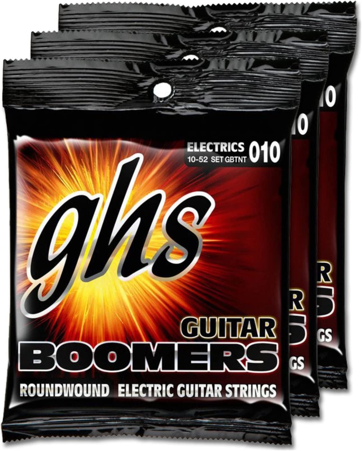 3 SETS of GHS Boomer TNT 10-52 Electric Guitar Strings (GBTNT)