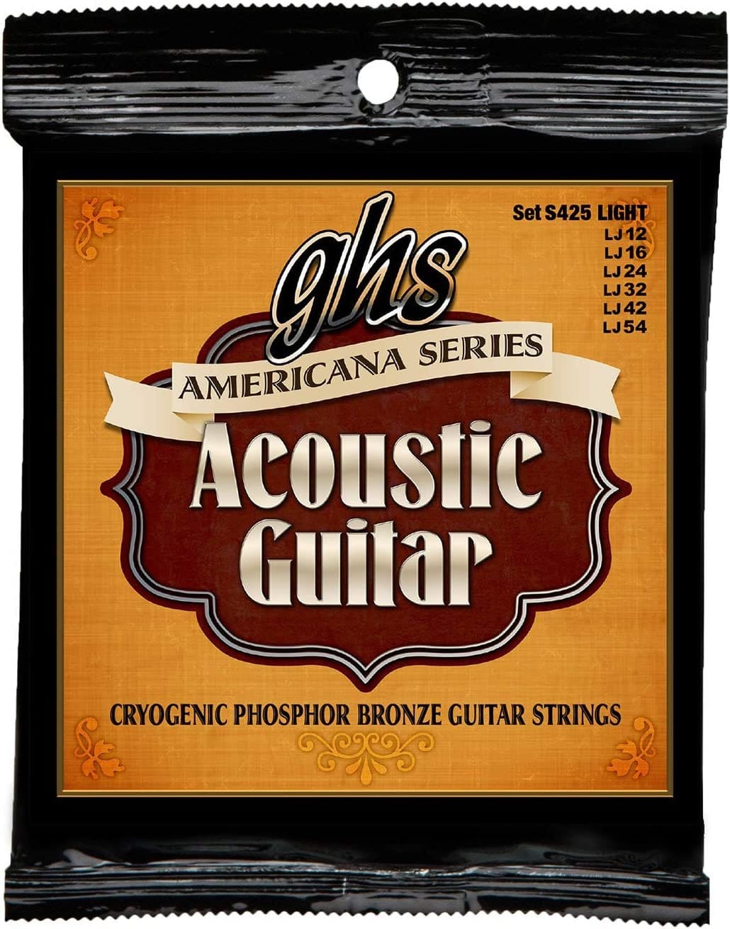 GHS Strings Americana Series Acoustic Guitar Strings, Light (.012.054) (S425)