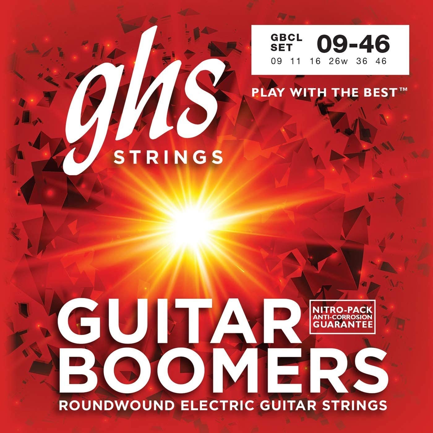 GHS STRINGS - GUITAR BOOMERS - GBCL-3 SET (3 SETS) - CUSTOM LIGHT 009-046 - ELECTRIC GUITAR STRINGS