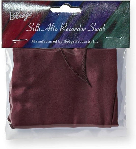 Hodge Silk Alto Recorder Swab - Burgundy