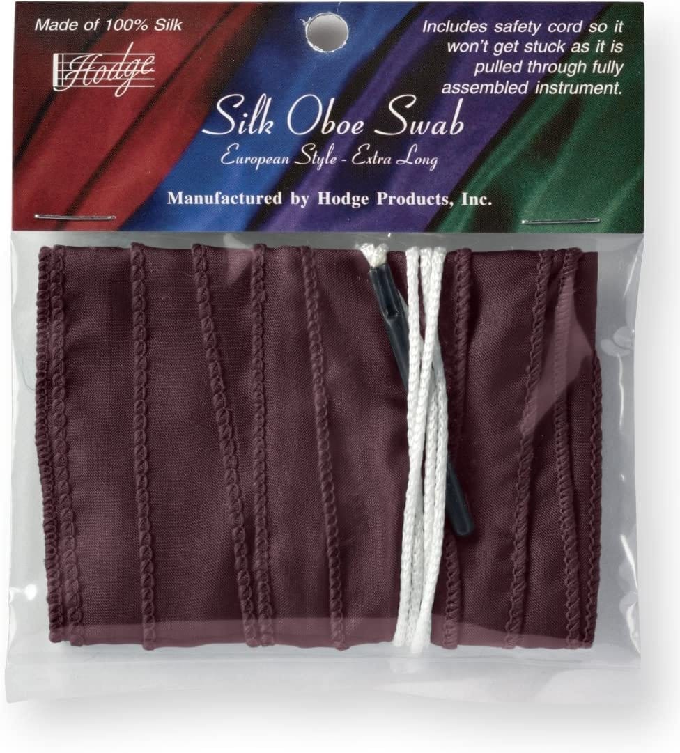 Hodge Silk Long Oboe Swab - Burgundy