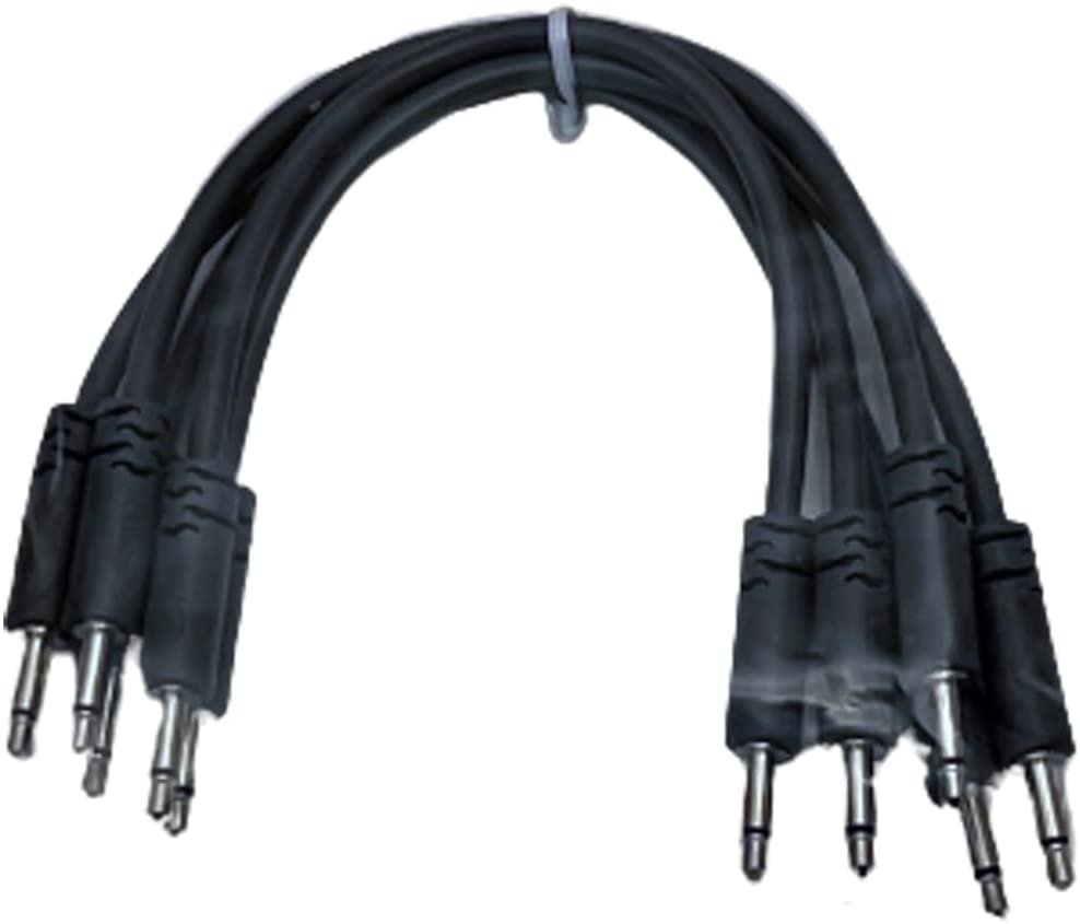 Luigis Modular Supply Spaghetti Eurorack Patch Cables - Package of 5 Dark Gray Cables, 6 (15 cm)