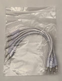 Luigis Modular Supply Bucatini Braided Patch Cables - Package of 5 White Cables, 6" (15 cm)