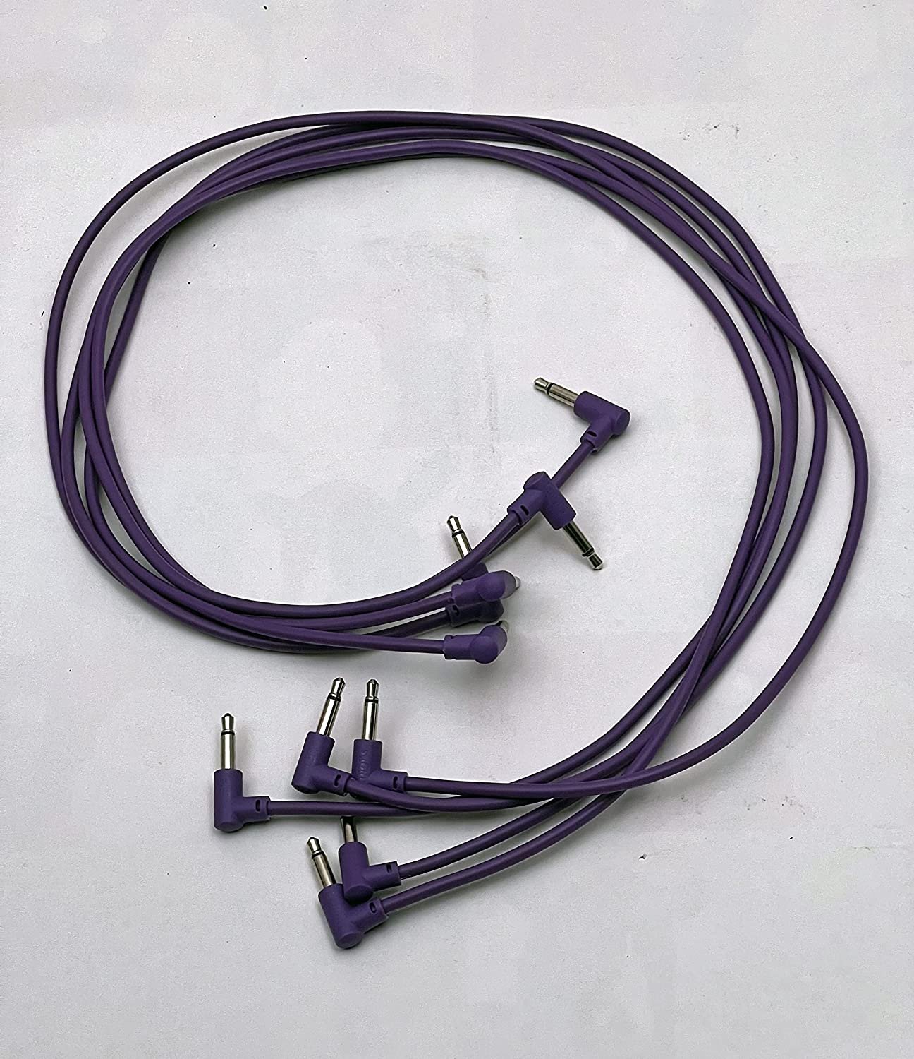 Luigis Modular M-PAR Right Angled Eurorack Patch Cables - Package of 5 Purple Cables, 24 (60 cm)