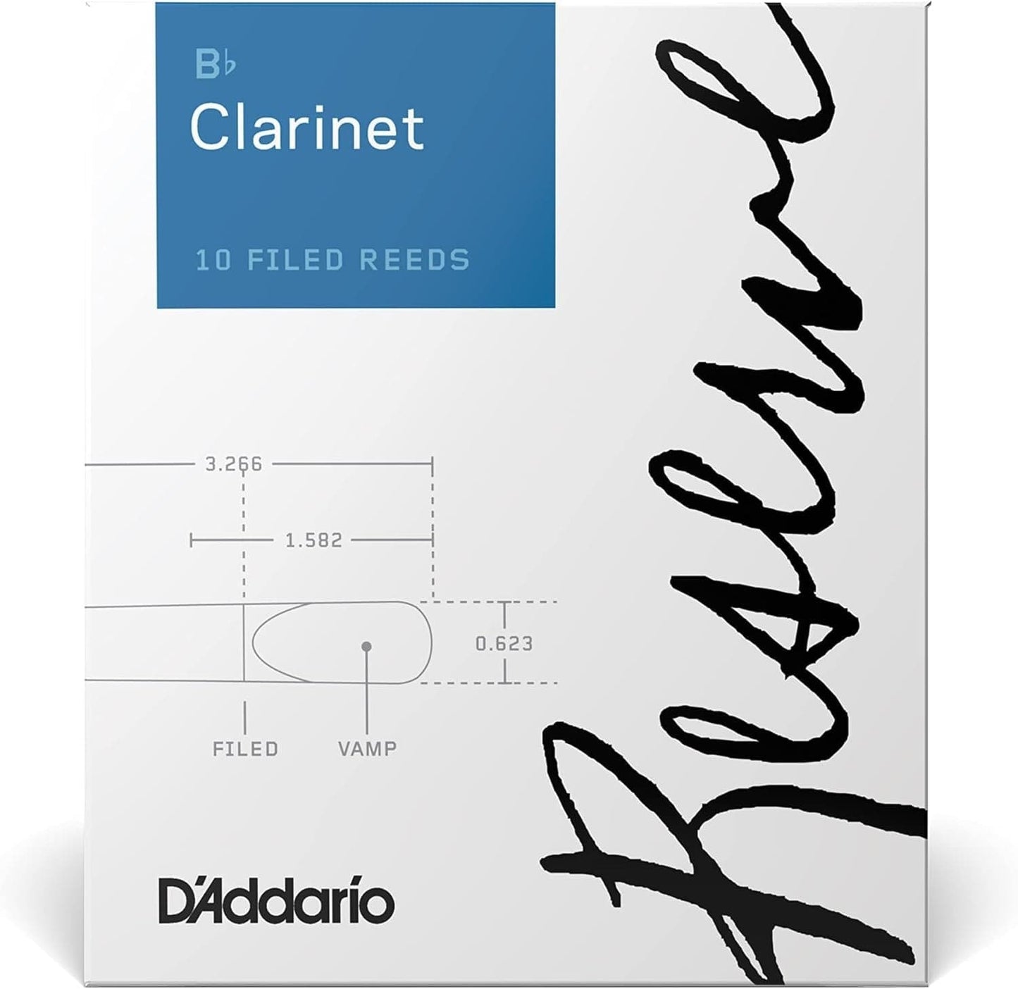 D'Addario Reserve Bb Clarinet Reeds, Strength 4.0+, 10-pack