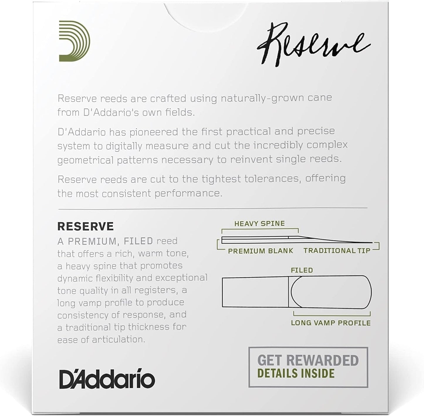 D'Addario Reserve Alto Saxophone Reeds, Strength 4.5, 10-pack