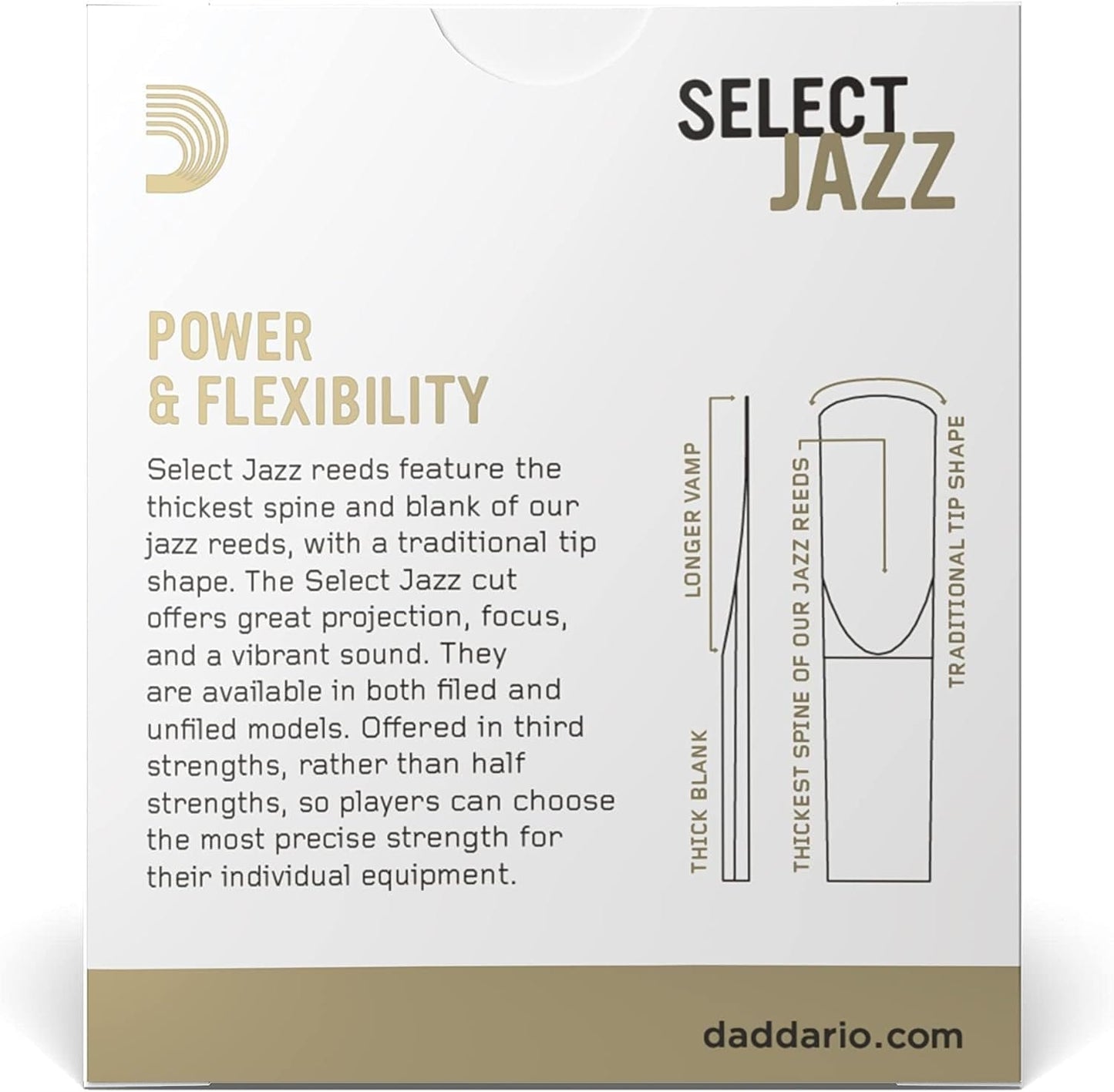 D'Addario Select Jazz Soprano Sax Reeds, Filed, Strength 2 Strength Soft, 10-pack