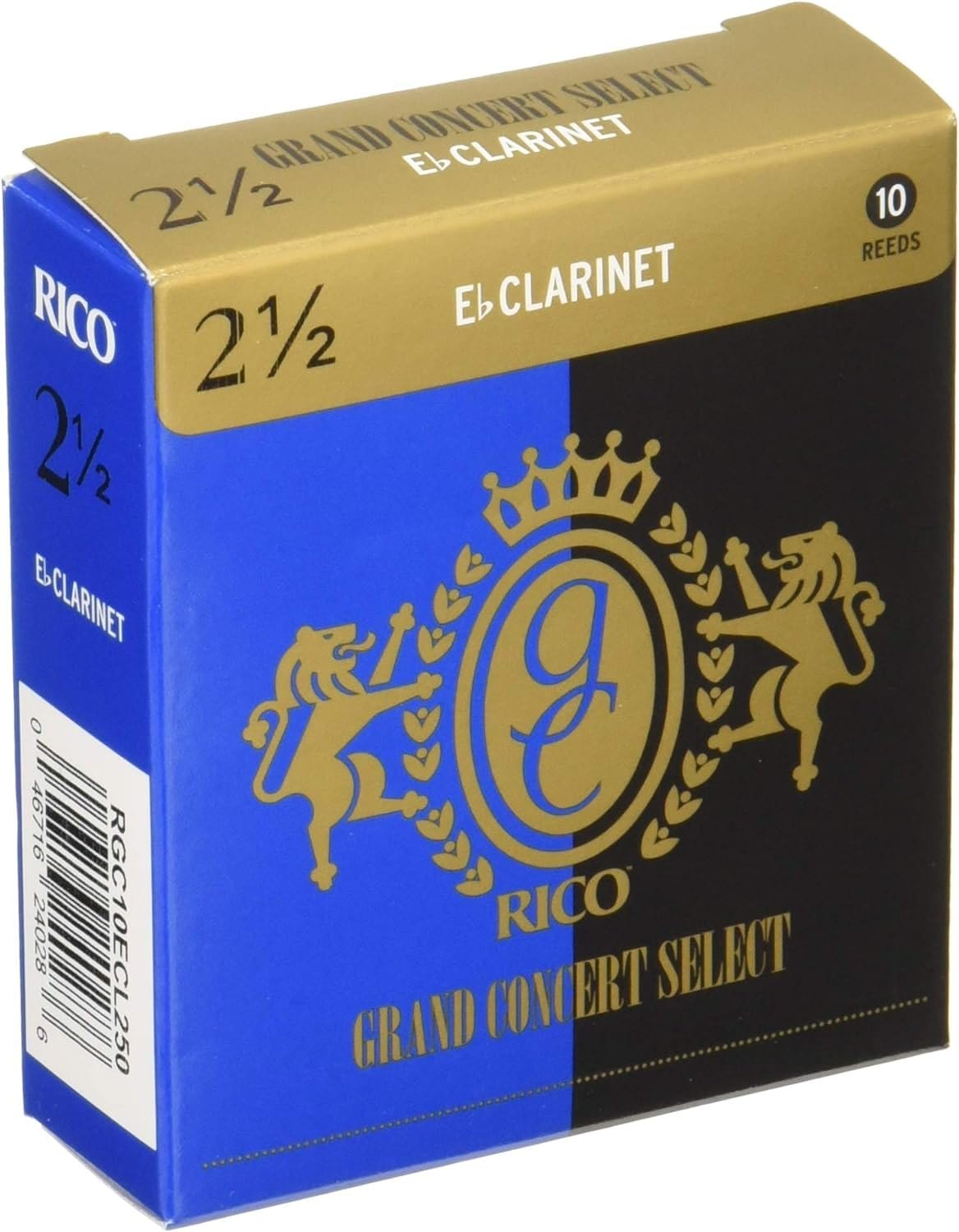 Rico Grand Concert Select Eb Clarinet Reeds, Strength 2.5, 10-pack