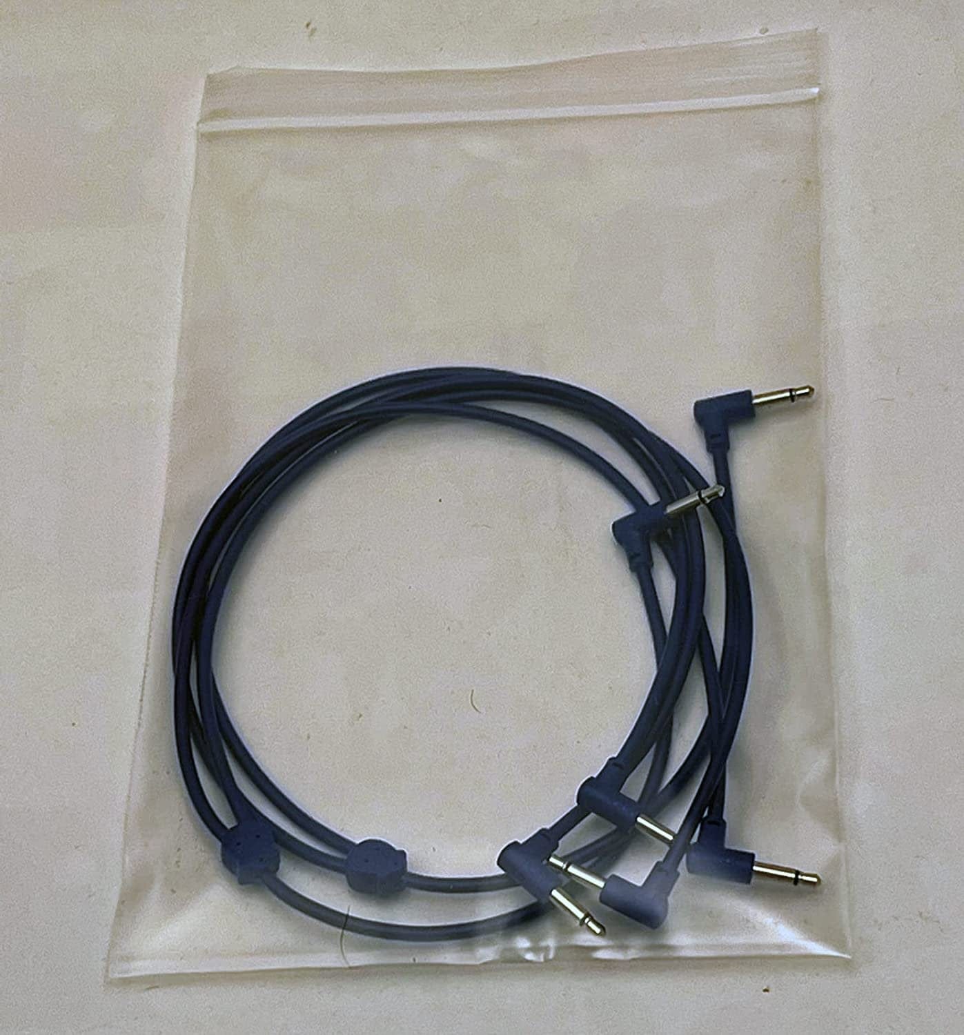 Luigi's Modular M-Doppio Mini Y Right Angled Splitter Patch Cables 15cm x 30cm - 2 Pack (Blue) - 3.5mm Splitter for Eurorack Modular Synthesizer