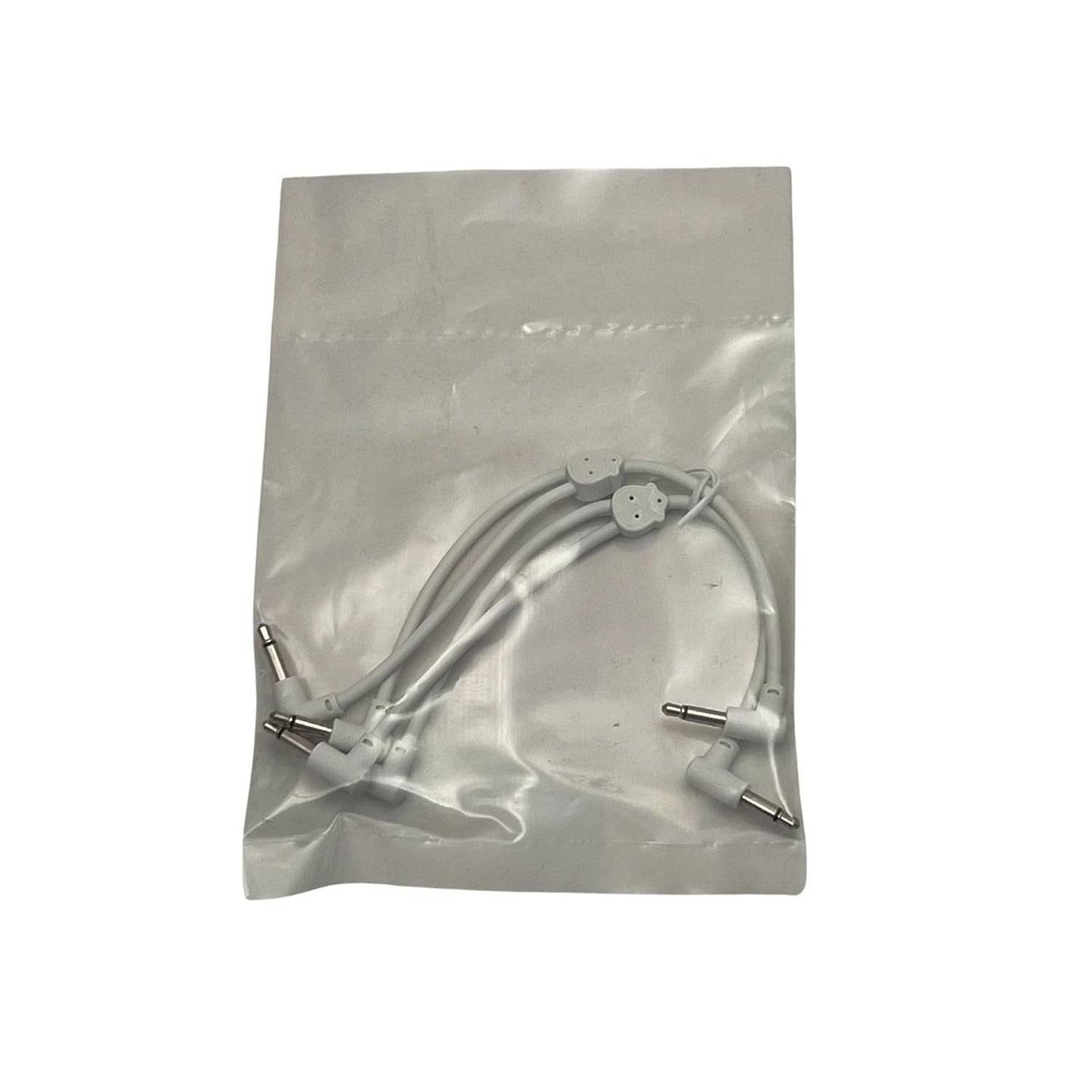 Luigi's Modular M-Doppio Mini Y Right Angled Splitter Patch Cables 6cm x 6cm - 2 Pack (White) - 3.5mm Splitter for Eurorack Modular Synthesizer