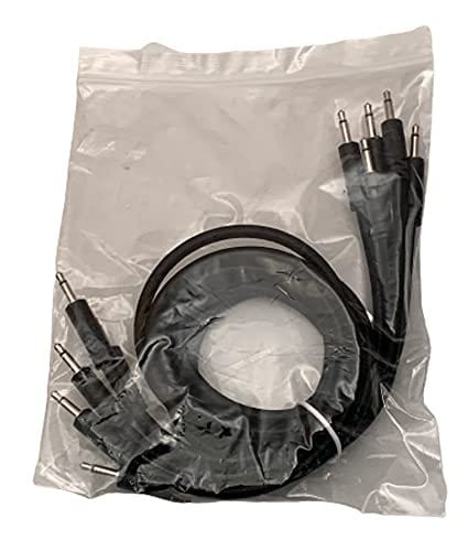 Luigis Modular Bucatini Braided Eurorack Patch Cables - Package of 5 Black Cables, 36" (90 cm)