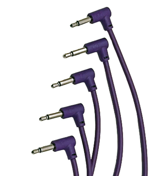 Luigis Modular M-PAR Right Angled Eurorack Patch Cables - Package of 5 Purple Cables, 18" (45 cm)