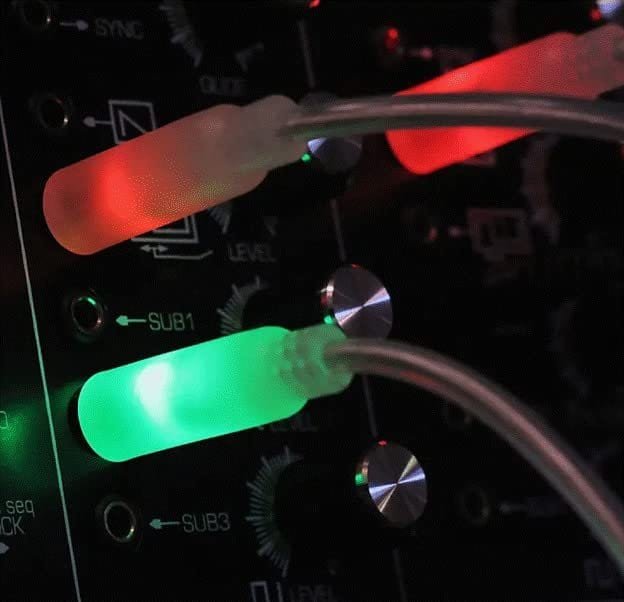 SSMS LED Eurorack Patch Cables - 24" (60 cm) 3 Pack, Red/Green LEDs