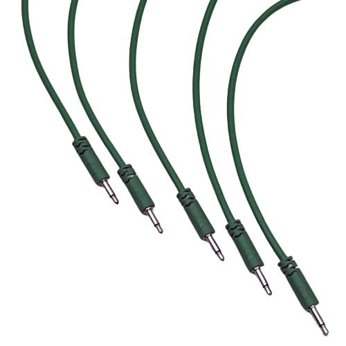 Starving Students Music Supplies Luigi's Modular Supply Spaghetti Eurorack Patch Cables - Package of 5 Green Cables, 36" (90 cm)