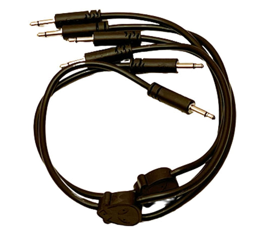 Luigi's Modular Doppio 3.5 mm Splitter Patch Cables 15cm x 15cm - 2 Pack (Black) - for Eurorack Modular Synthesizer