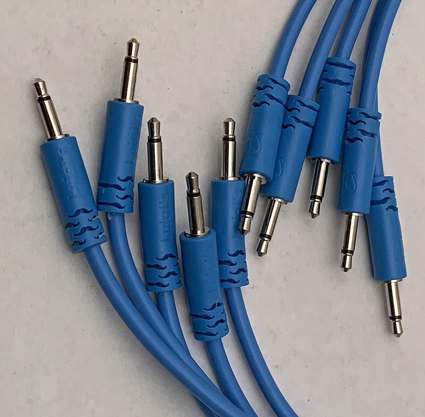 Luigi's Modular Supply Spaghetti Eurorack Patch Cables - Package of 5 Blue Cables, 36" (90 cm)