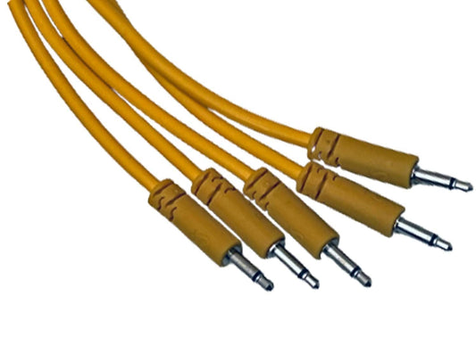 Luigi's Modular Supply Spaghetti Eurorack Patch Cables - Package of 5 Gold/Orange Cables, 6" (15 cm)