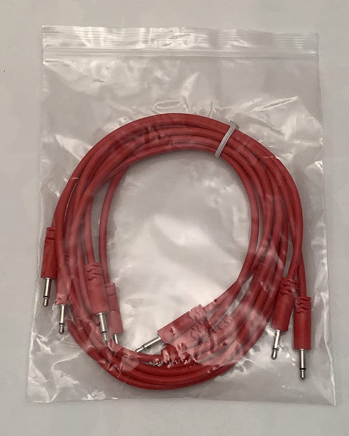 Luigi's Modular Supply Spaghetti Eurorack Patch Cables - Package of 5 Red Cables, 36" (90 cm)