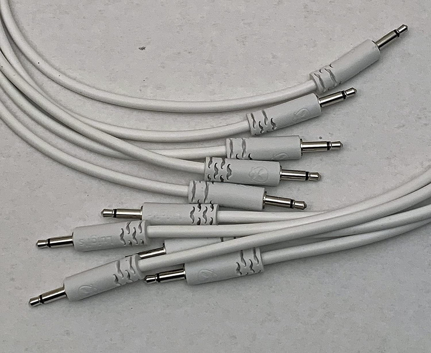 Luigi's Modular Supply Spaghetti Eurorack Patch Cables - Package of 5 White Cables, 6" (15 cm)