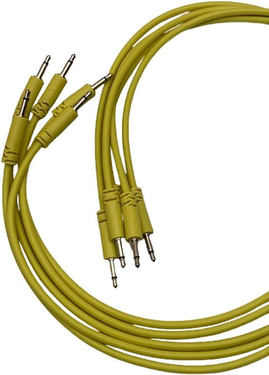 Luigi's Modular Supply Spaghetti Eurorack Patch Cables - Package of 5 Yellow Cables, 36" (90 cm)