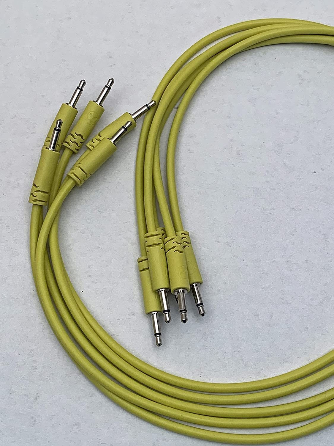 Luigi's Modular Supply Spaghetti Eurorack Patch Cables - Package of 5 Yellow Cables, 36" (90 cm)