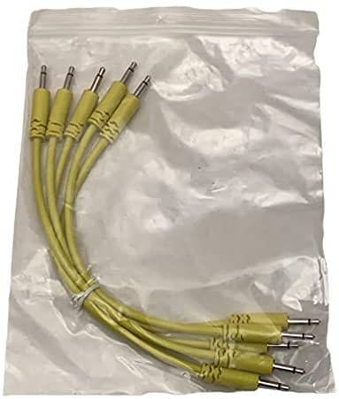 Luigi's Modular Supply Spaghetti Eurorack Patch Cables - Package of 5 Yellow Cables, 6" (15 cm)