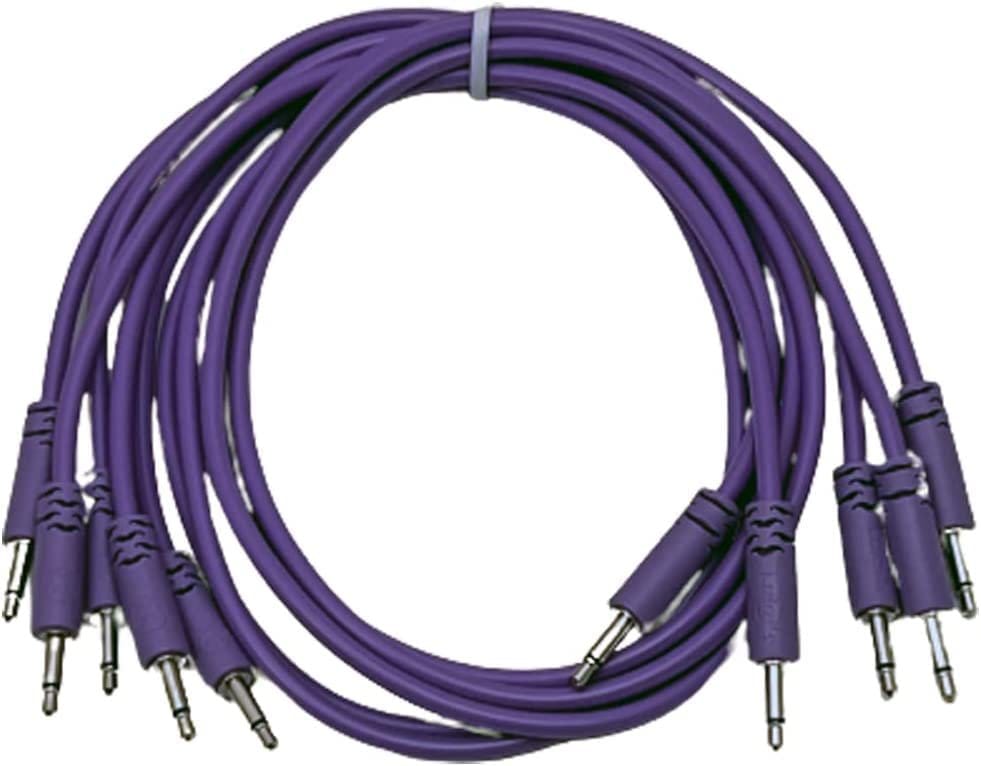 Luigi's Modular Supply Spaghetti Eurorack Patch Cables - Pkg of 5 Purple Cables, 36" (90 cm)