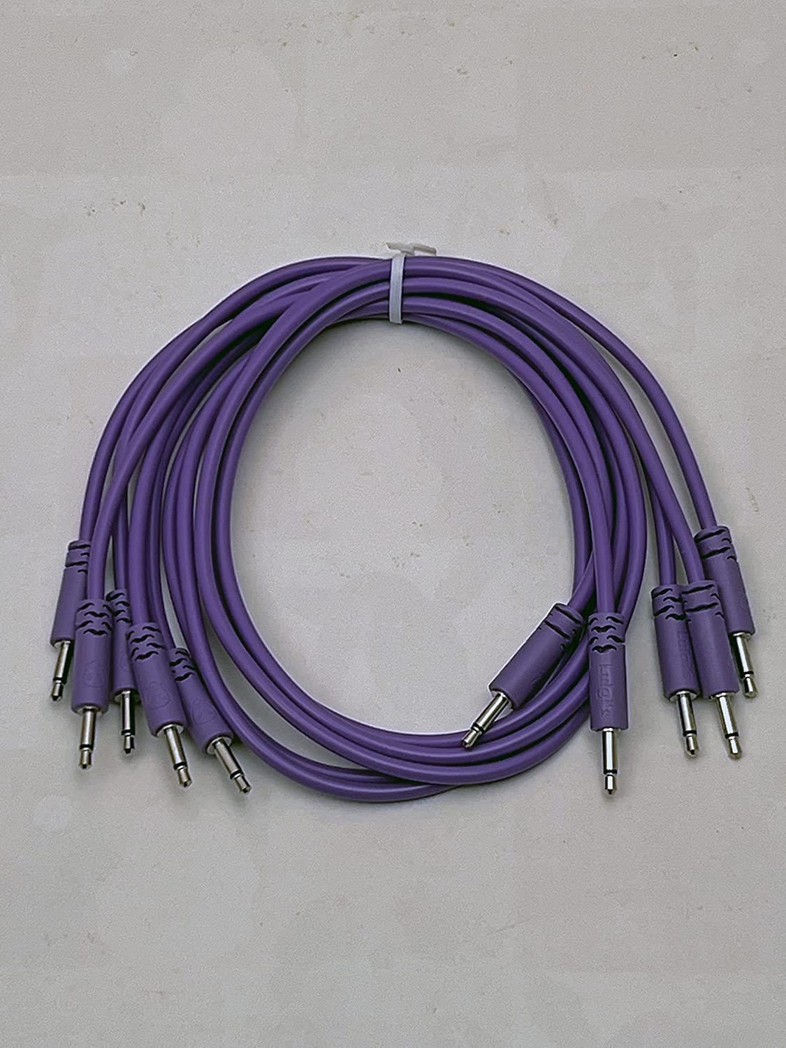 Luigi's Modular Supply Spaghetti Eurorack Patch Cables - Pkg of 5 Purple Cables, 36" (90 cm)