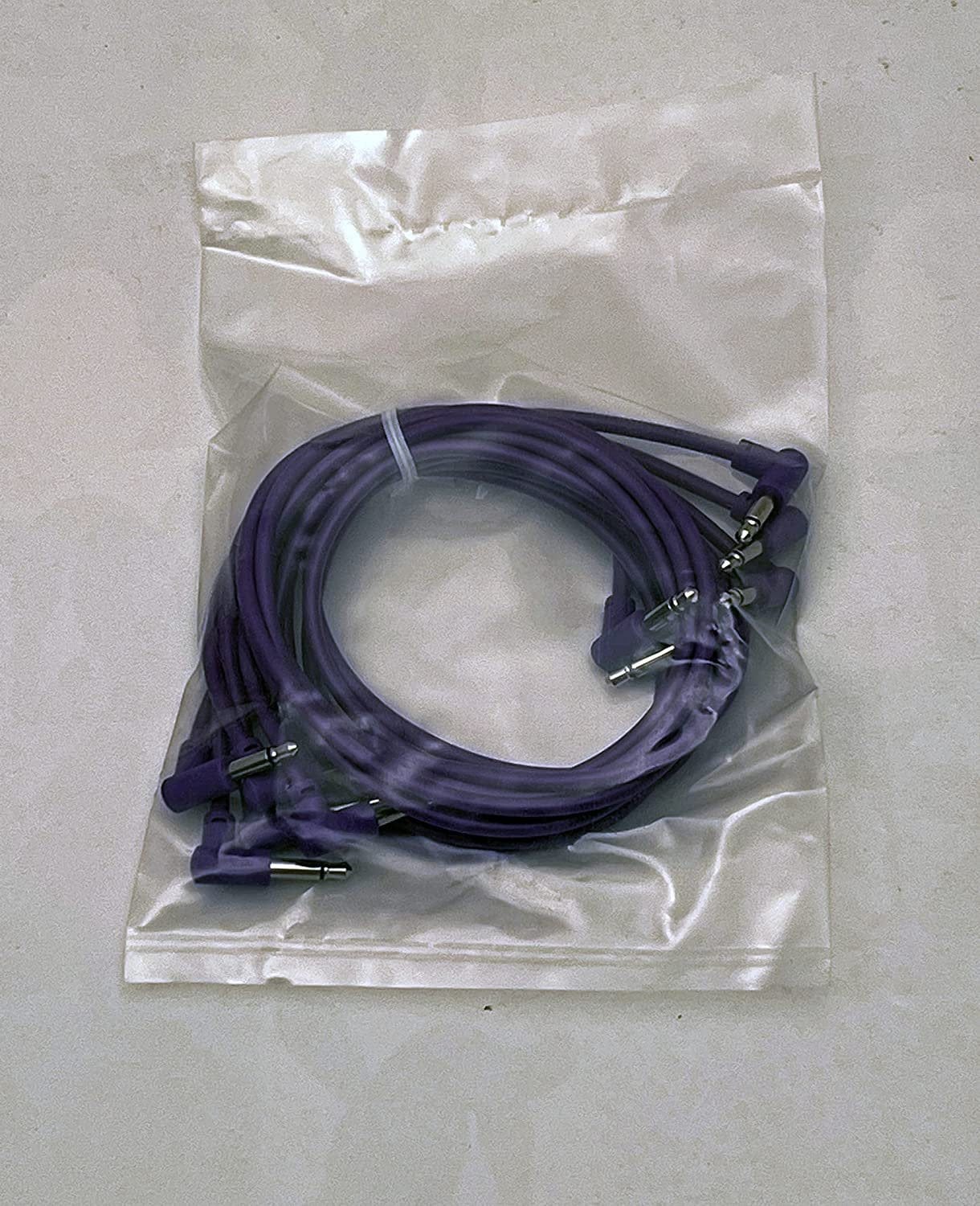 Luigis Modular M-PAR Right Angled Eurorack Patch Cables - Package of 5 Purple Cables, 12 (30 cm)