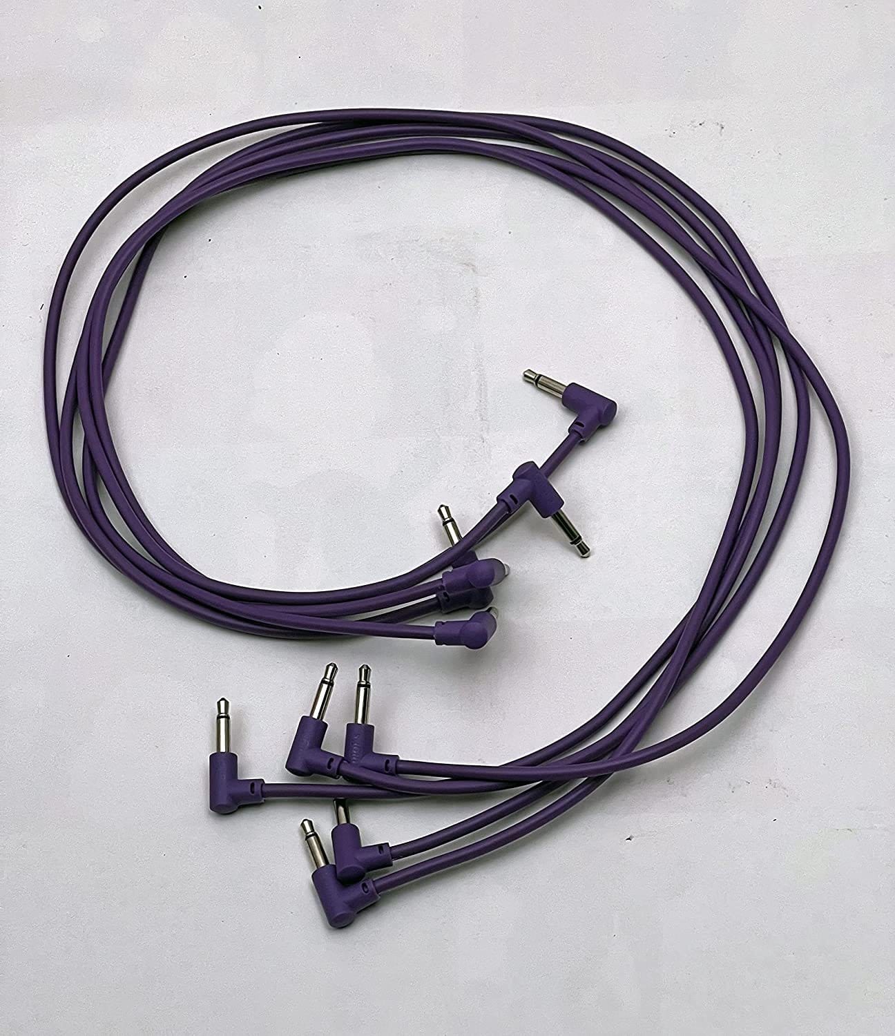 Luigis Modular M-PAR Right Angled Eurorack Patch Cables - Package of 5 Purple Cables, 12 (30 cm)