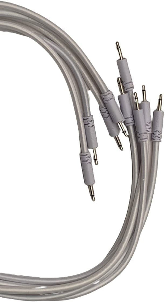 Luigis Modular Supply Bucatini Braided Patch Cables - Package of 5 White Cables, 12 (30 cm)