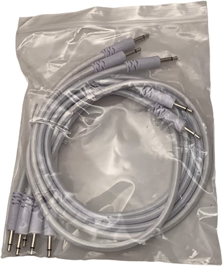 Luigis Modular Supply Bucatini Braided Patch Cables - Package of 5 White Cables, 18 (45 cm)