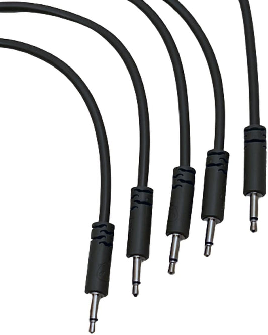 Luigis Modular Supply Spaghetti Eurorack Patch Cables - Package of 5 Dark Gray Cables, 12 (30 cm)